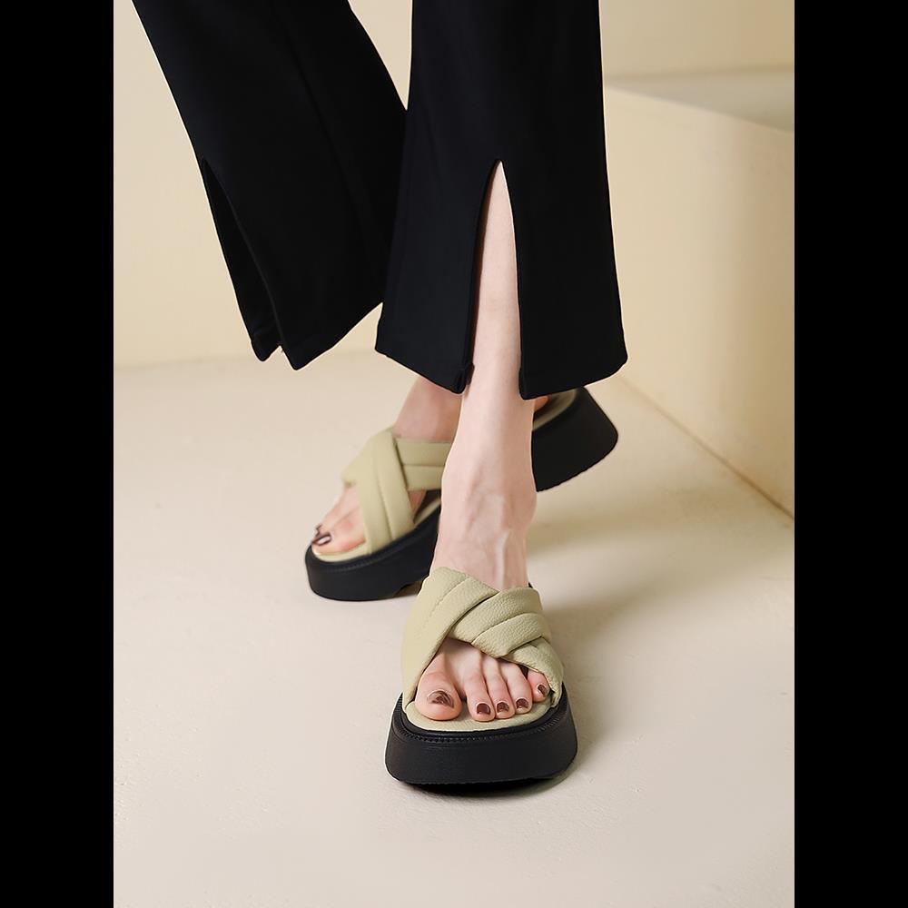 Dép Quai Ngang Đế Dày Thời Trang Mùa Hè 2022 Mới Dành Cho Nữ