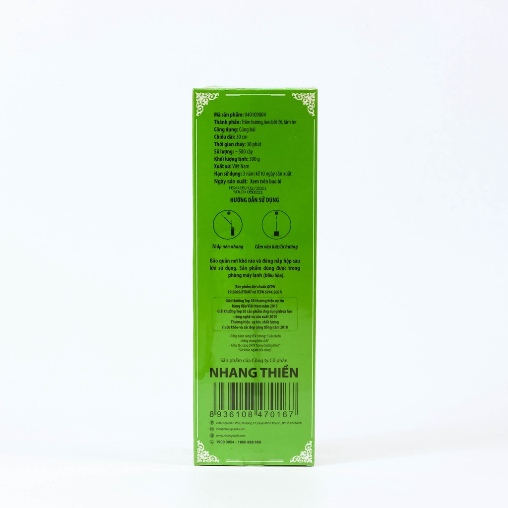 Nhang Xanh Trầm Hương Khổng Lồ 30cm - 0.5kg - Tăm Đỏ - hương thơm dịu nhẹ