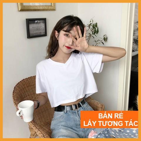 Áo croptop nữ cổ tim, áo croptop tay ngắn HERI | WebRaoVat - webraovat.net.vn