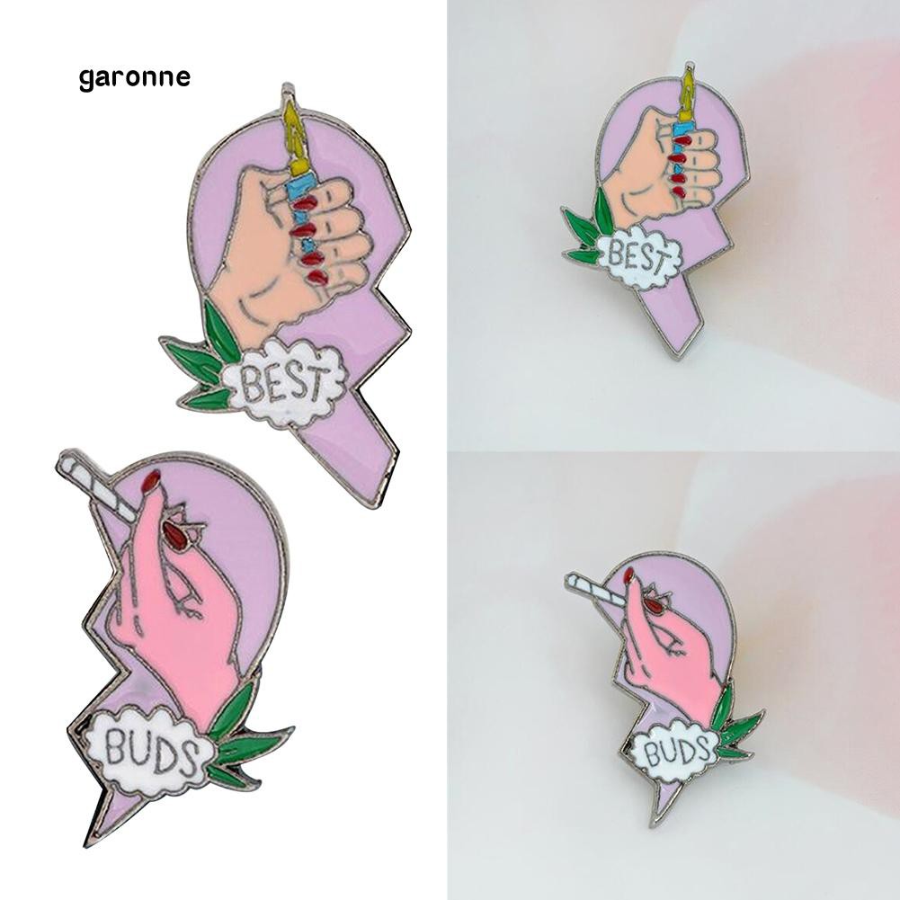 Set 2 ghim cài áo hình mảnh ghép trái tim thời trang cho nữ