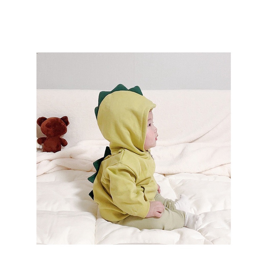 Áo Khoác Cotton Tay Dài Có Túi In Hình Động Vật Dễ Thương Thời Trang Mùa Đông Cho Bé Sơ Sinh Từ 0-2 Tuổi