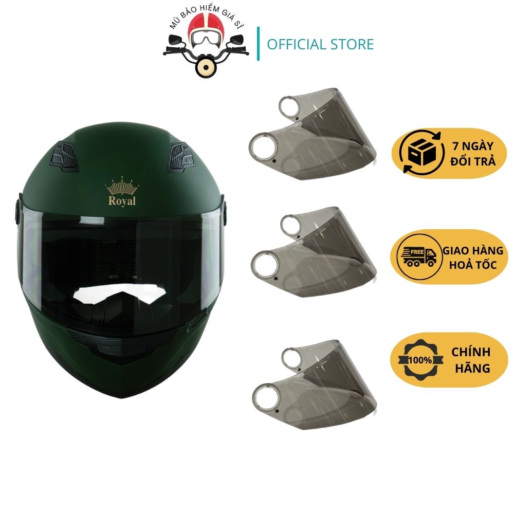 KÍNH AGU, Royal M136, ASIA M136 Kính rời Thay thế cho nón bảo hiểm fullface AGU, Nón Royal M136 - Nón ASIA MT136