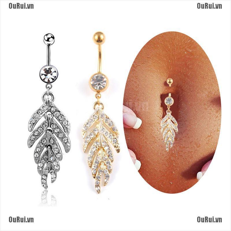 Khuyên Rốn Đính Đá Bằng Thép Y Tế Thời Trang