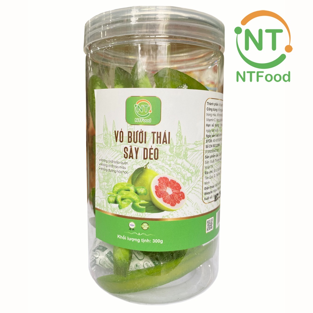 Vỏ bưởi Thái sấy dẻo NTFood hủ pet 300Gr - Nhất Tín Food