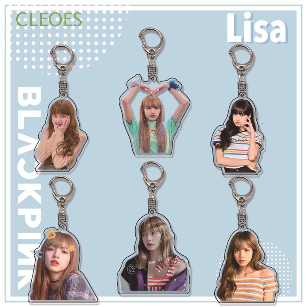 Móc khóa hình BLACKPINK Lisa hai mặt bằng acrylic trang trí túi xách