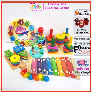 Đồ Chơi Gỗ Cho Bé Combo Tùy Chọn Giúp Bé Rèn Luyện Phát Triển Trí Tuệ Vừa Chơi Mà Học