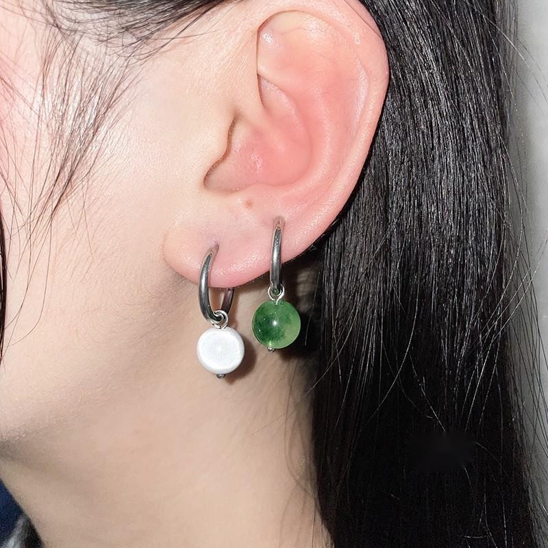 Khuyên Tai Đính Ngọc Trai Đơn Giản Cá Tính Phong Cách Âu Mỹ Cho Nam Và Nữ