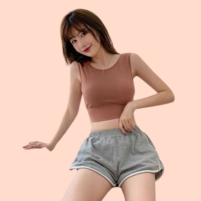 Áo Bra Thể Thao Cotton có Mút Nâng Ngực, Áo Thun 3 Lỗ Co Giãn Tốt - 855