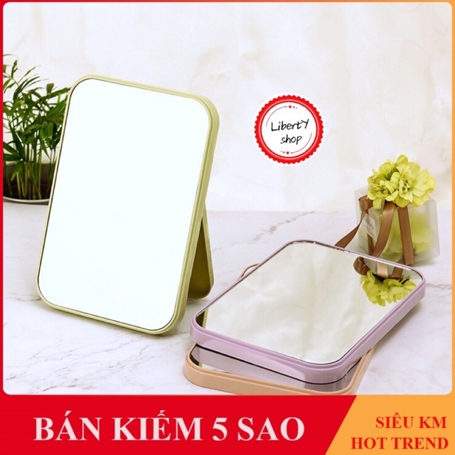 Gương trang điểm để bàn đế gập hình CN 20*14cm