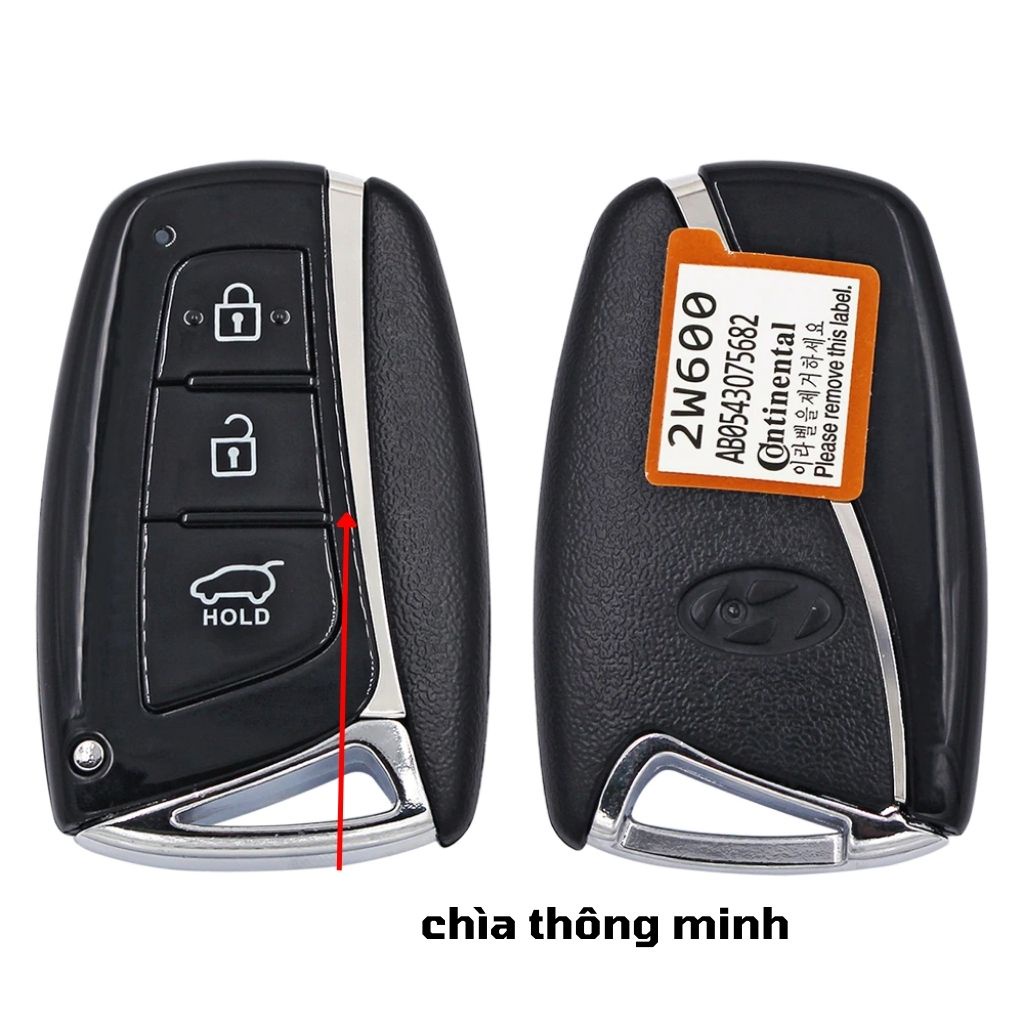 Bao da chìa khoá Hyundai Santafe 2013-2018 - Da bò thật - Khâu thủ công