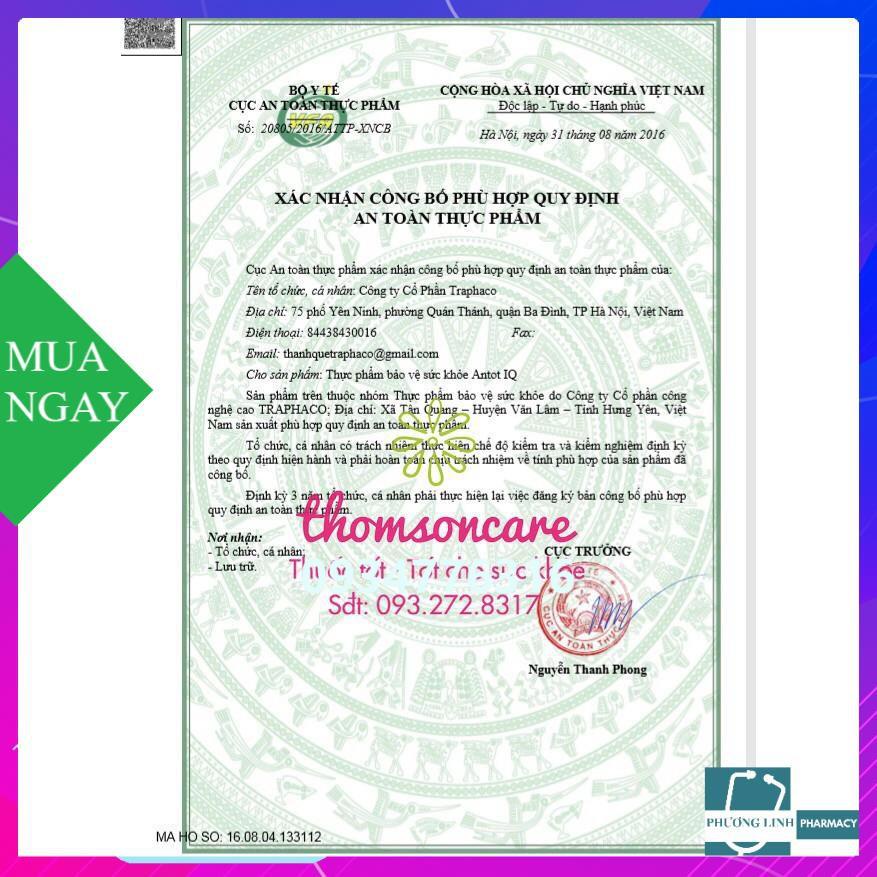 Antot IQ hộp 2 vỉ x 10 ống traphaco