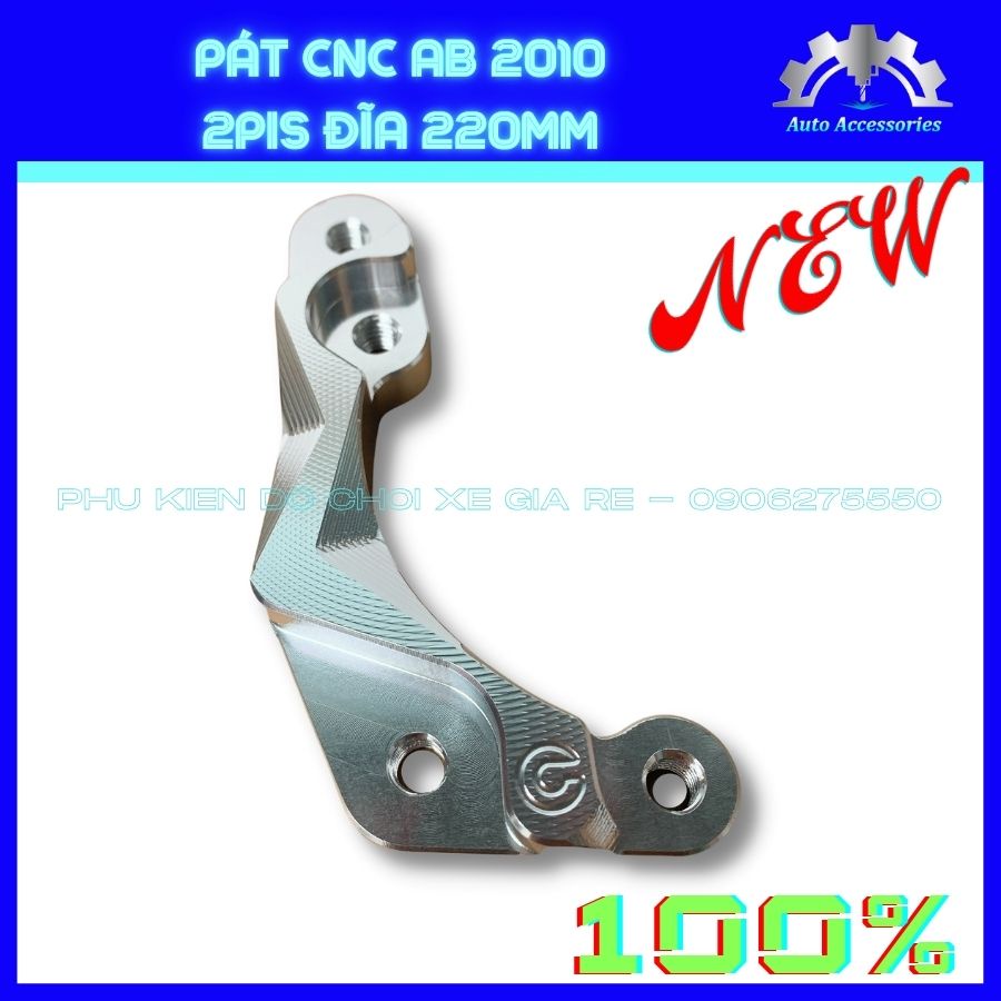 PÁT CNC - Pát Trước xe AB 2010 Airbalde 2010 gắn Heo Dầu Brcmbe Nissin Adelin Frando 2piston đối xứng, đi đĩa size 220mm