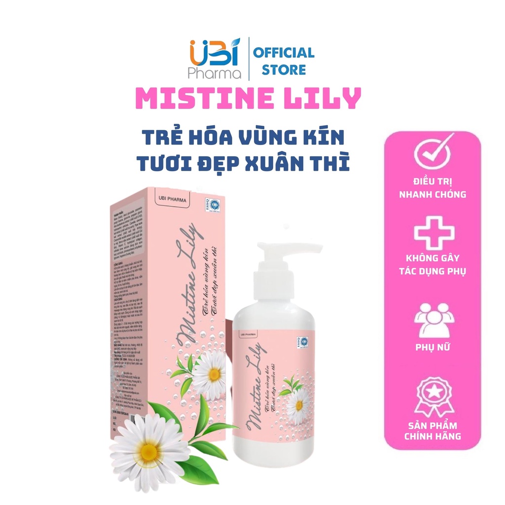 Dung dịch vệ sinh phụ nữ Mistine Lily UBI Pharma rửa phụ khoa chai 200ml