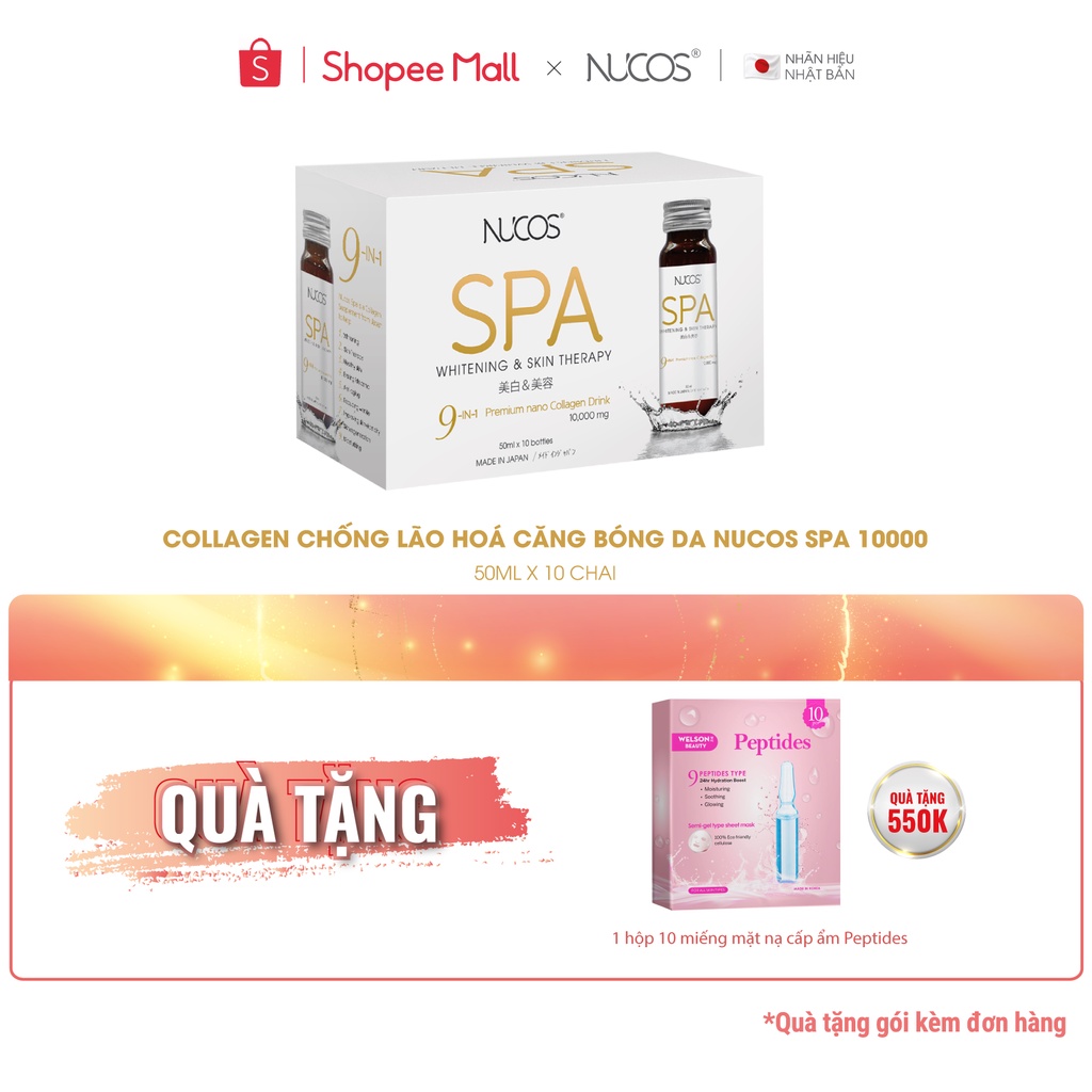 Collagen chống lão hoá căng bóng da Nucos Spa 10000 50ml x 10 chai