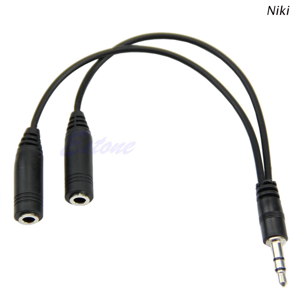 Cáp chia âm thanh chữ Y từ đầu cắm 3.5mm 1/8 sang 2 cổng cắm