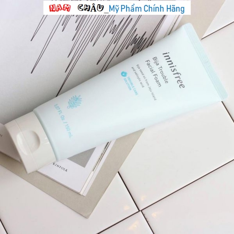 Sữa rửa mặt Innisfree Bija Trouble Facial Foam cho da mụn, da dầu 150ml