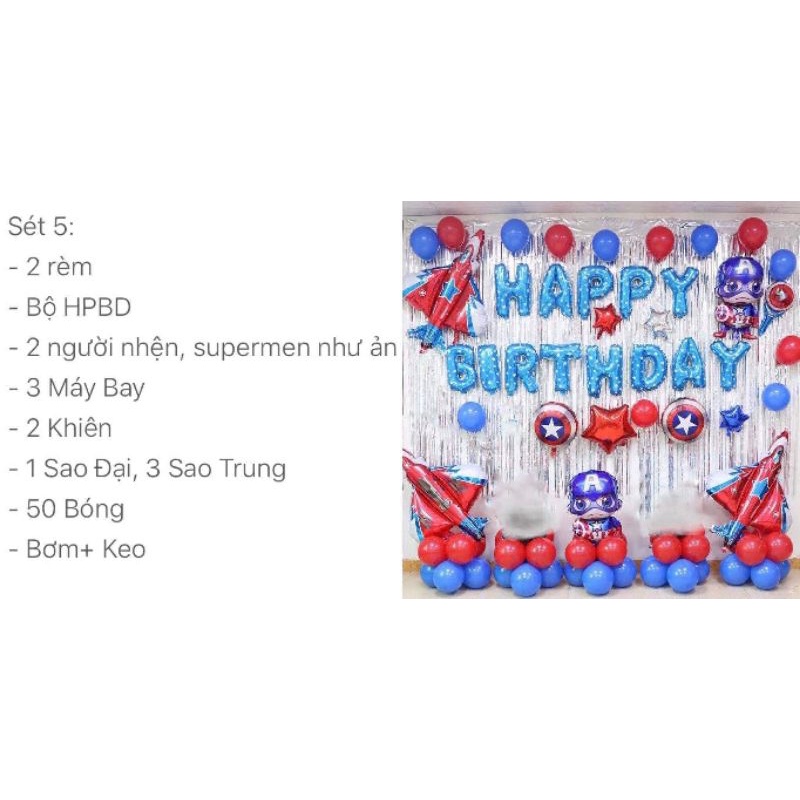 Sét trang trí chủ đề siêu nhân cho bé trai