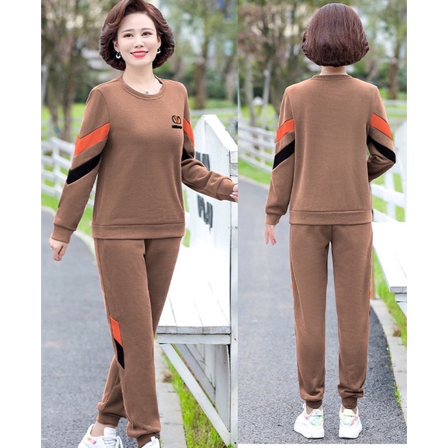 Đồ bộ thu đông trung niên cho mẹ - Quần áo thu đông mặc nhà chất umi cao cấp.