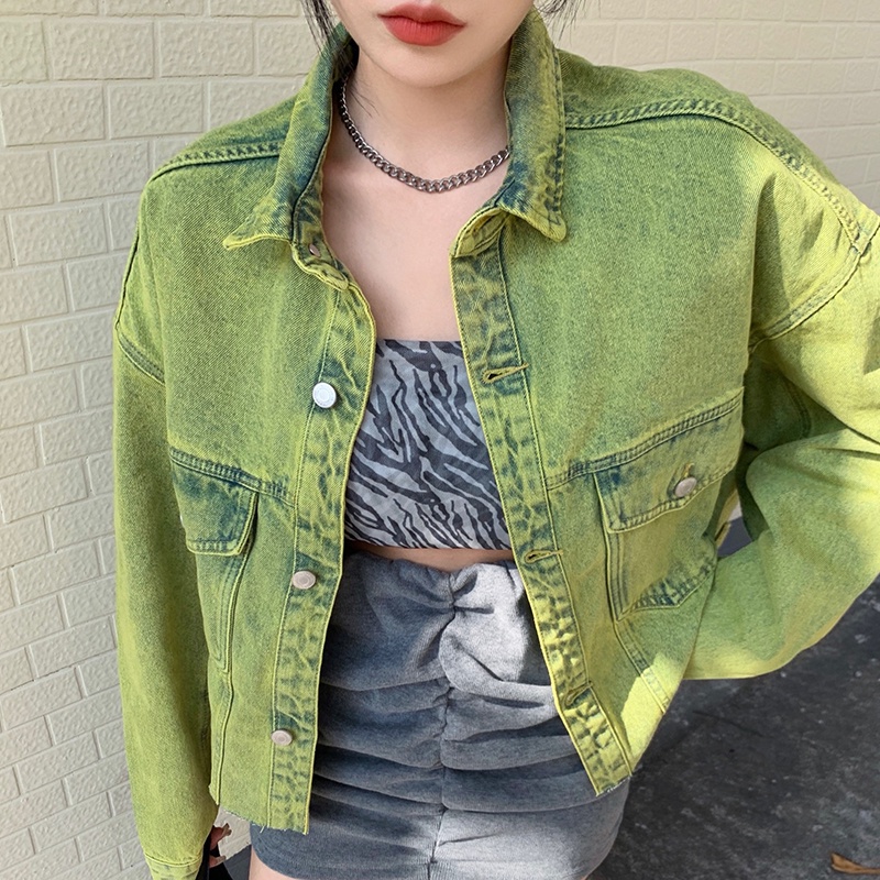 Áo Khoác Denim Dáng Rộng Thời Trang Mùa Thu Cho Nữ