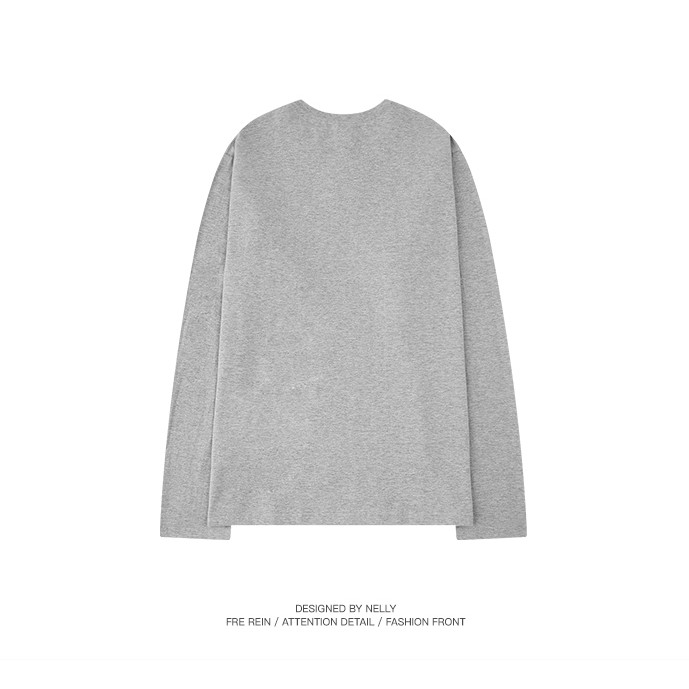 Áo phông Nelly Heybig dài tay trơn màu xám khói