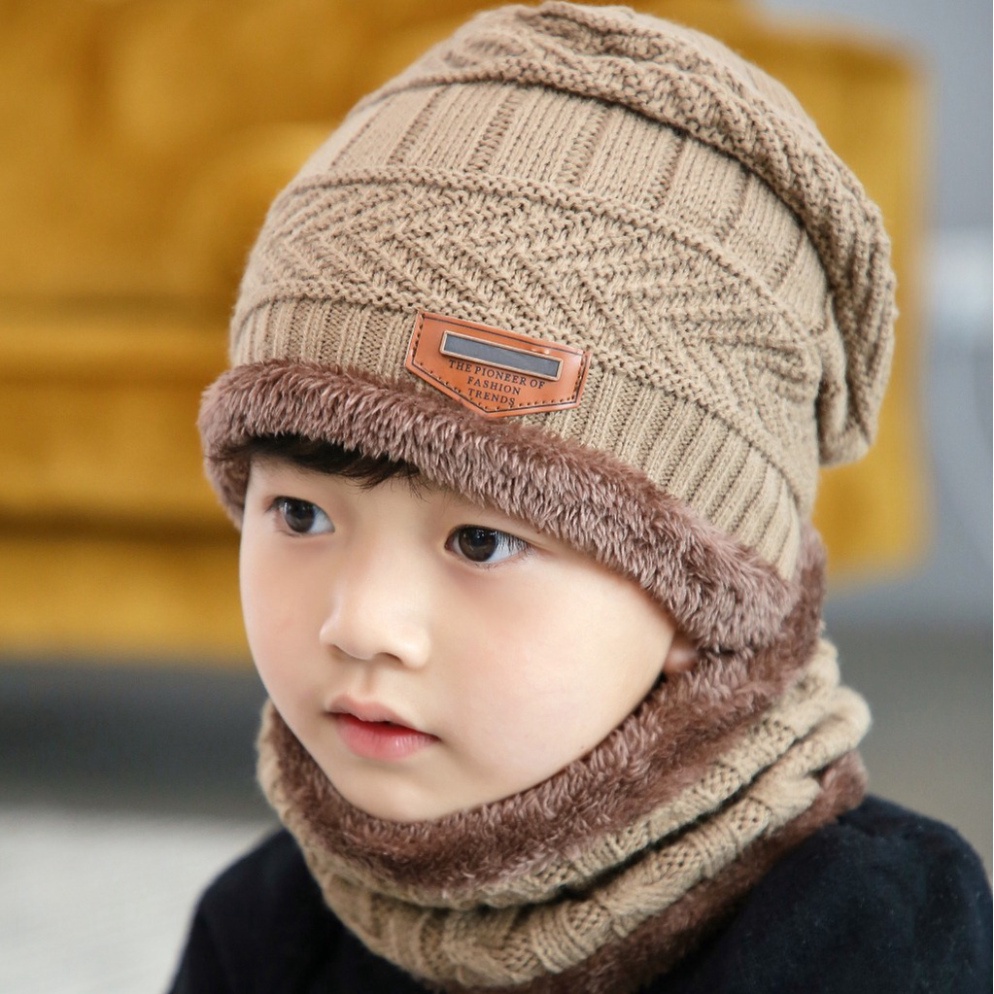 Bộ Khăn Mũ Len Nam Nữ Đội Đầu Quàng Cổ Hàn Quốc Nhập Khẩu Cao Cấp Loại Dày Đẹp Không Xù Lông - Quà Tặng