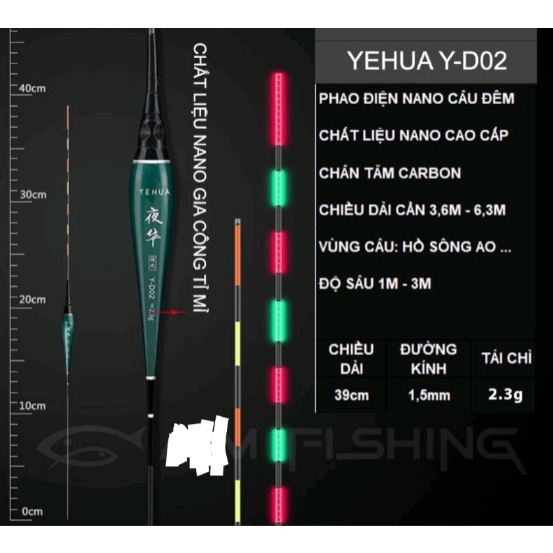 Phao điện câu Đài phao câu cá YEHUA Chống Nước Cao Cấp