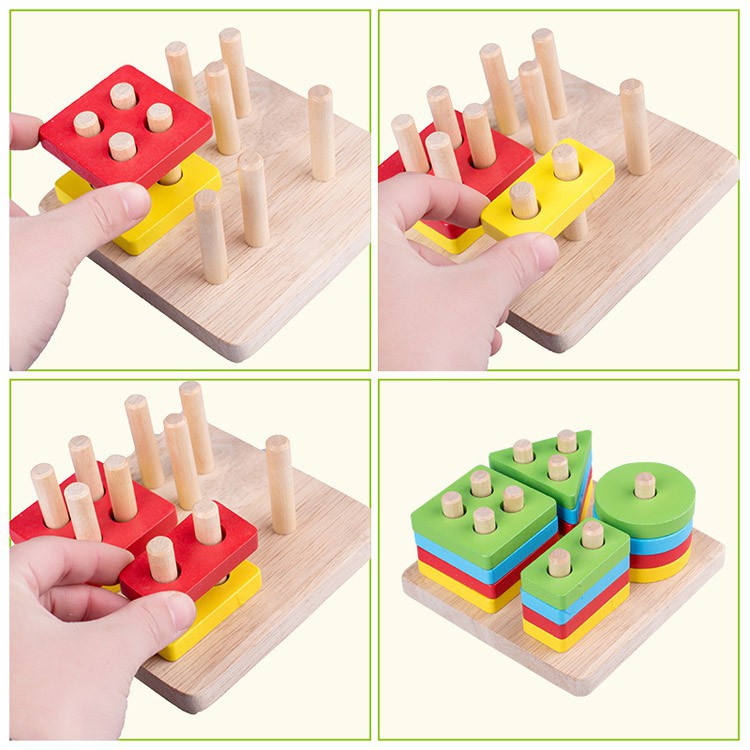 Bảng phân loại Hình khối, Màu sắc - Giáo Cụ Montessori