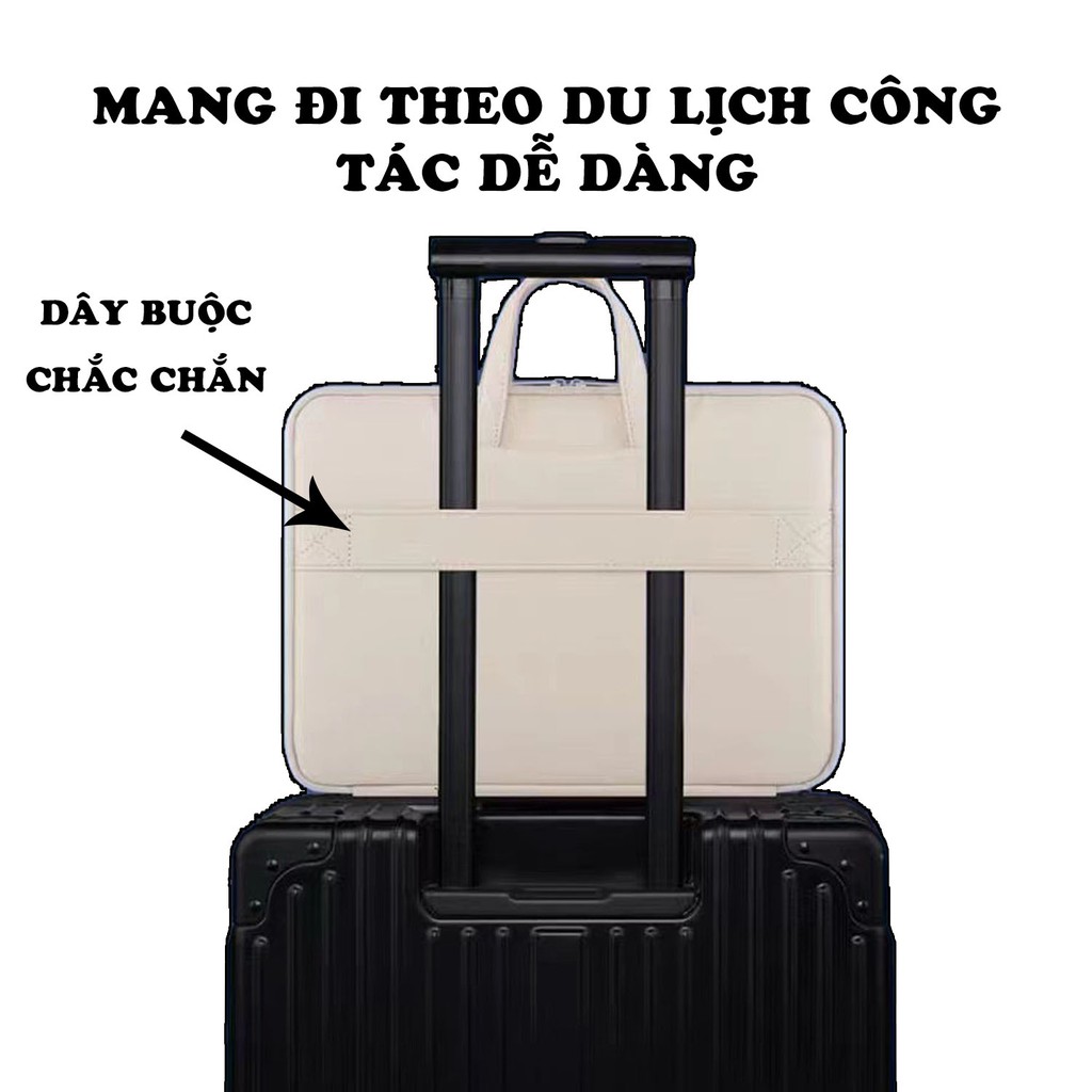 Túi chống sốc laptop macbook chất da PU chống nước, va đập, nhiều ngăn đa kích thước