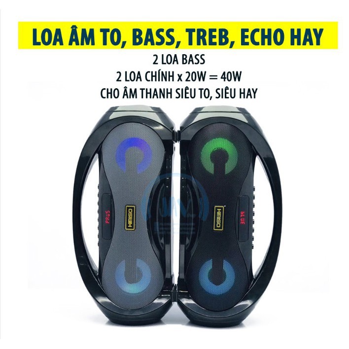 Loa karaoke bluetooth xách tay, loa karaoke Kimiso tặng kèm mic hát, dung lượng pin khủng