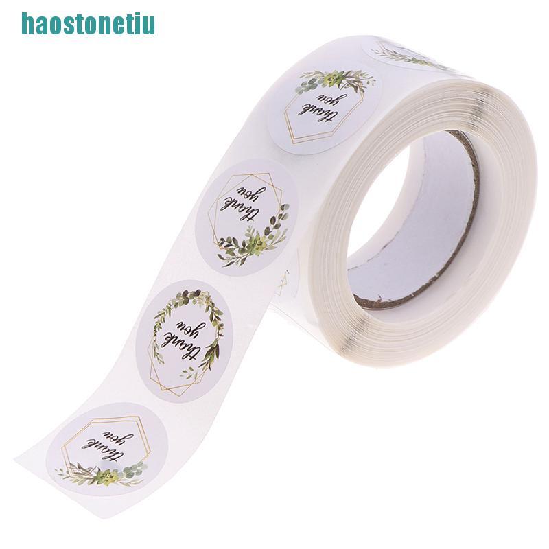 Cuộn 500 Miếng Dán Niêm Phong Bao Bì In Chữ Thank You Độc Đáo Tiện Dụng