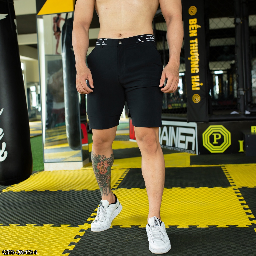 Quần short golf Adidas QS53 - in viền lưng + logo túi sau VNXK