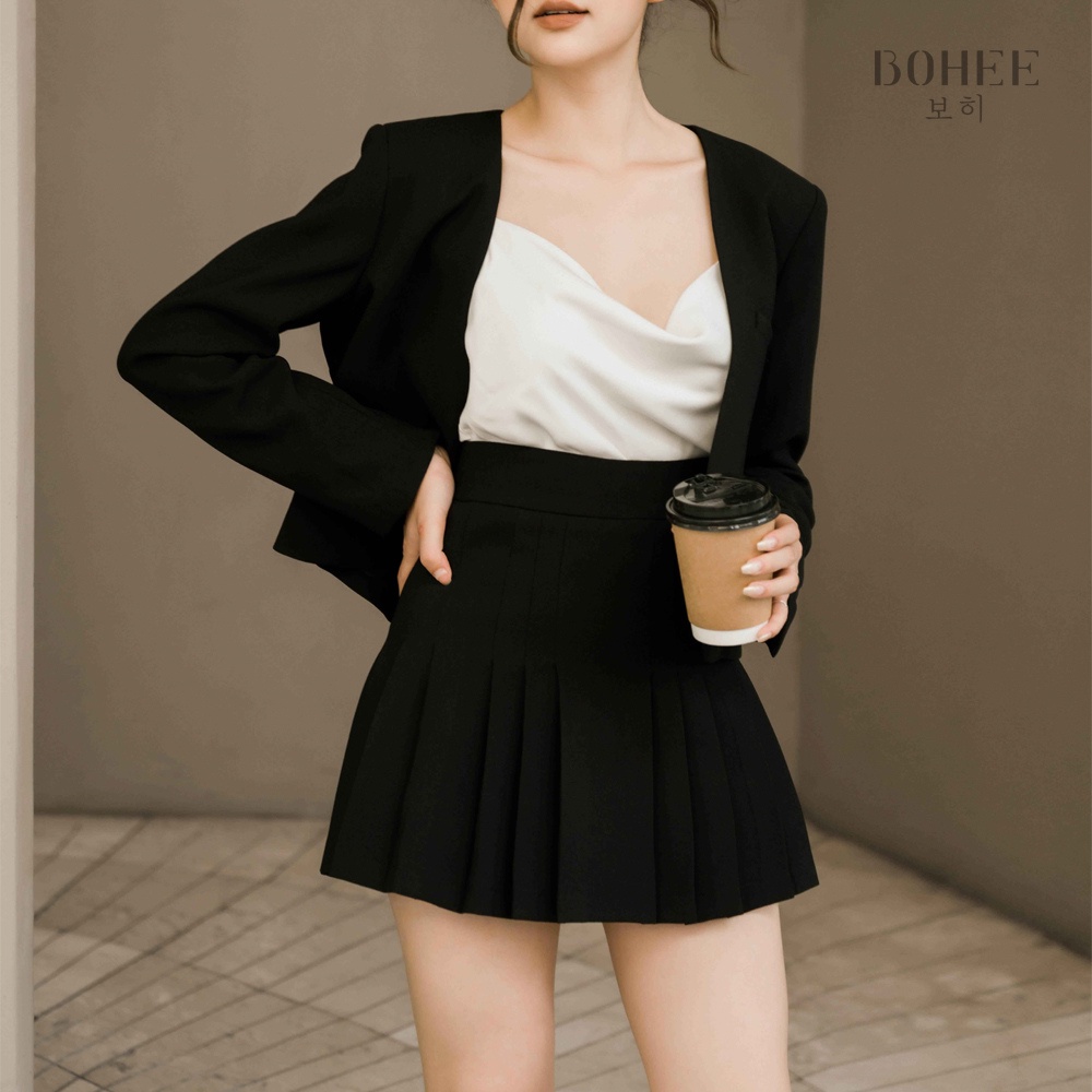 Chân váy xếp ly công sở dáng xòe ngắn hàng thiết kế cao cấp BOHEE CV38