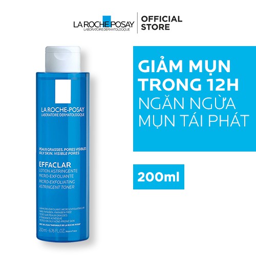 Authentic 100% Nước cân bằng giàu khoáng dành cho da dầu mụn La Roche Posay 200ml