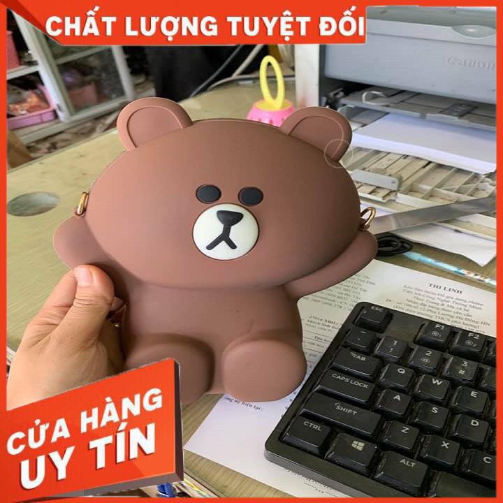 [Xả kho + free ship] TÚI GẤU BROWN SILICON XINH TƯƠI