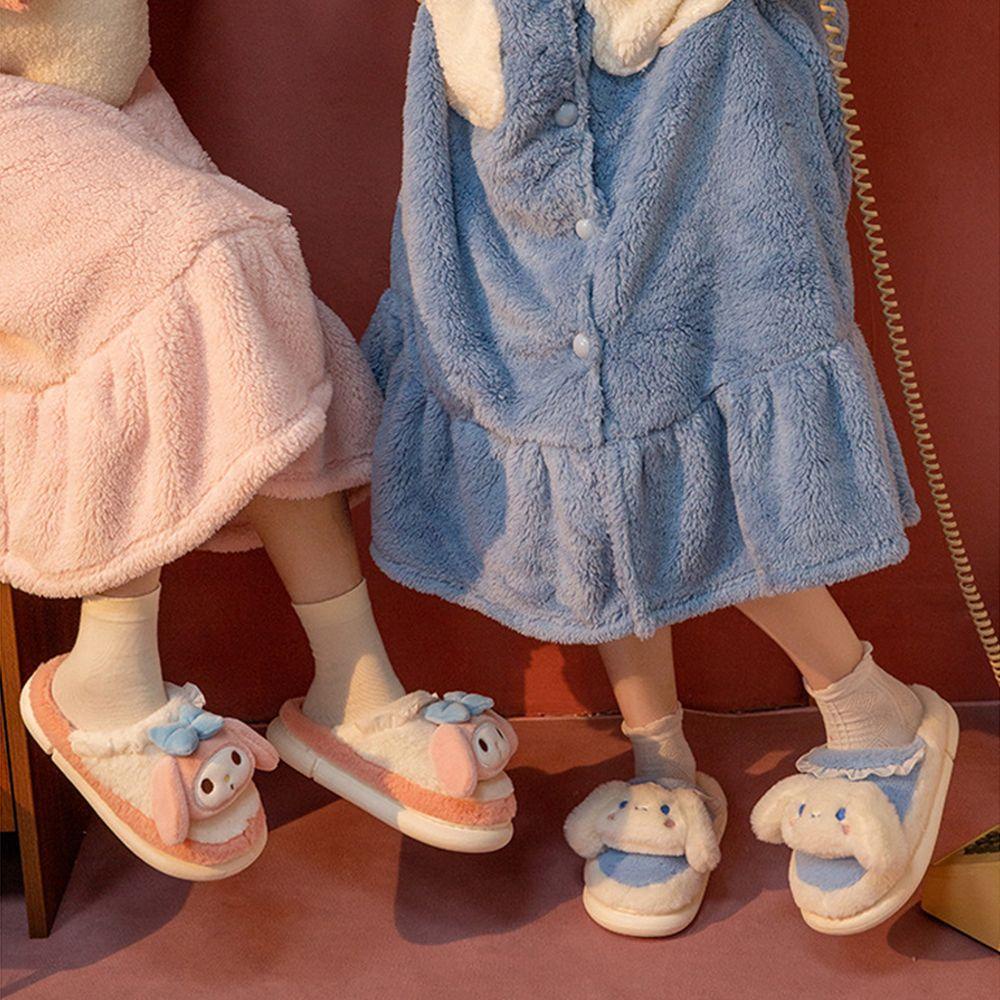 Dép Quai Ngang Họa Tiết Hoạt Hình Mèo Kt My Melody Cinnamoroll Dễ Thương Cho Nữ