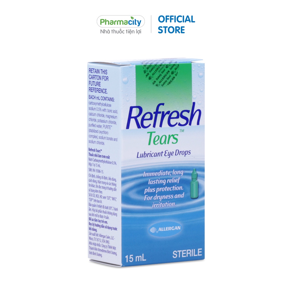 Nhỏ mắt refresh nước mắt nhân tạo tears dành cho khô mắt, mỏi mắt 15ml - ảnh sản phẩm 2