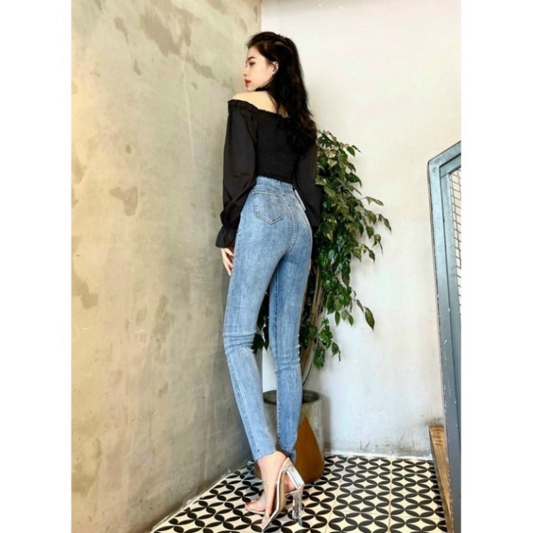 [ XẢ SỐC] Quần jeans ôm body lưng siêu cao TÚI DÀI