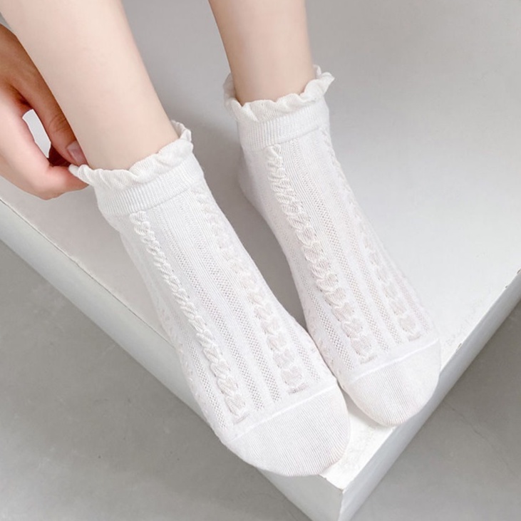 Tất nữ trắng cổ thấp set 5 đôi phong cách hàn quốc chất liệu cotton cao cấp - Tatxinhgiare