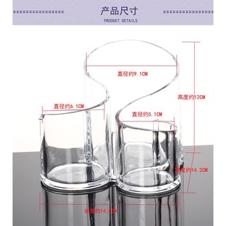 (Có Sẵn) Cốc cọ 3 ô tròn vát CC06