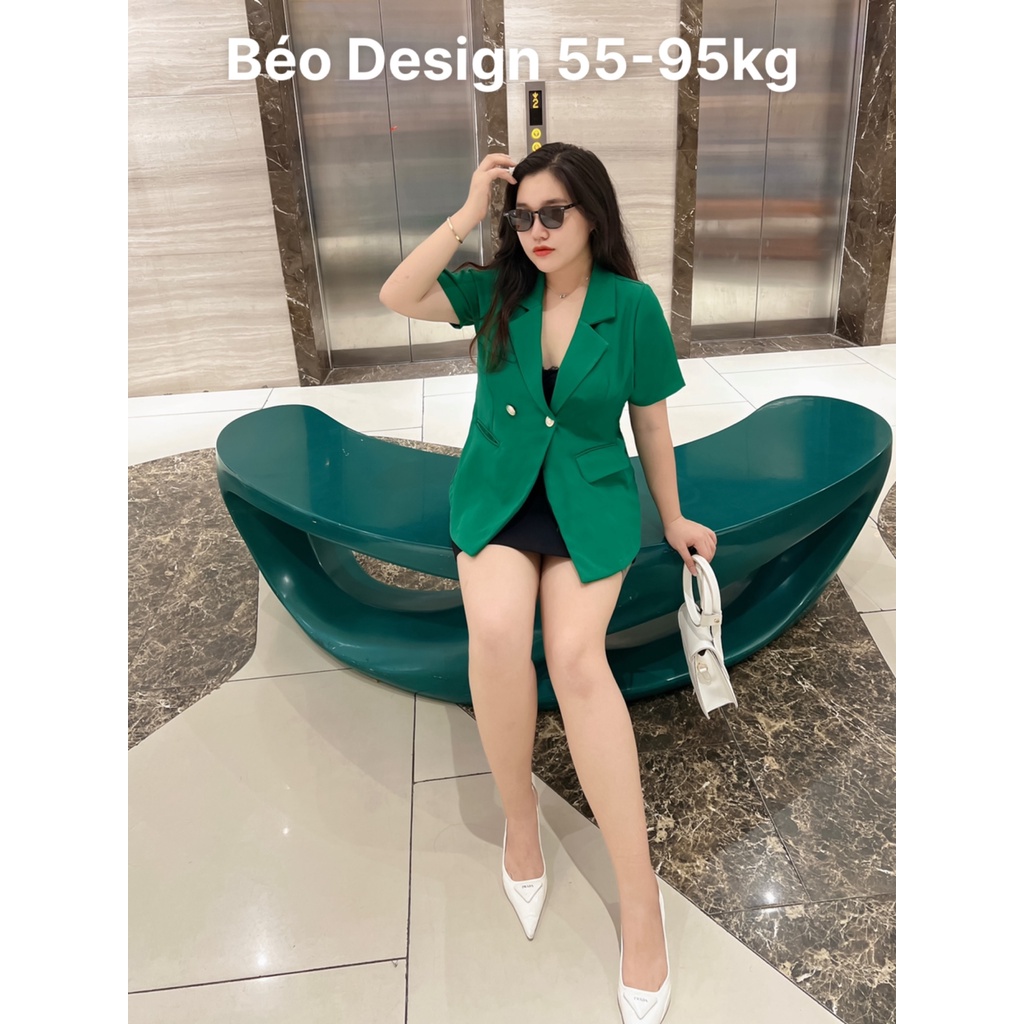 Áo khoác bigsize nữ Béo Design Áo vest ngắn tay 51kg đến 95kg