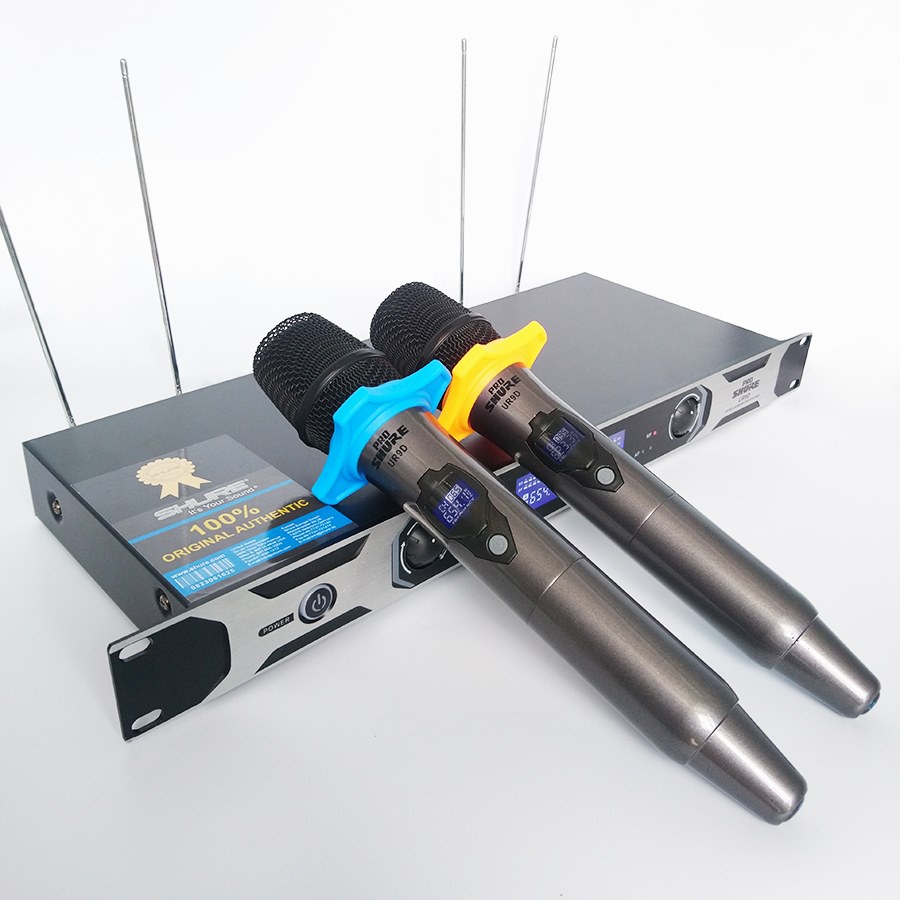 Bộ Micro karaoke không dây Shure UR9D + Tặng kèm 02 chống lăn bảo vệ micro cao cấp