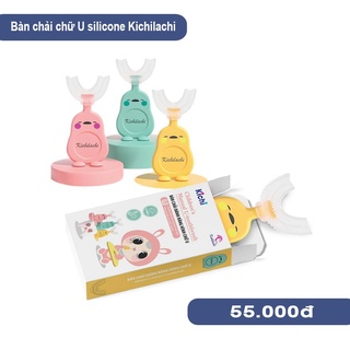 Combo bàn chải đánh răng chữ u kichilachi và kem đánh răng cho bé