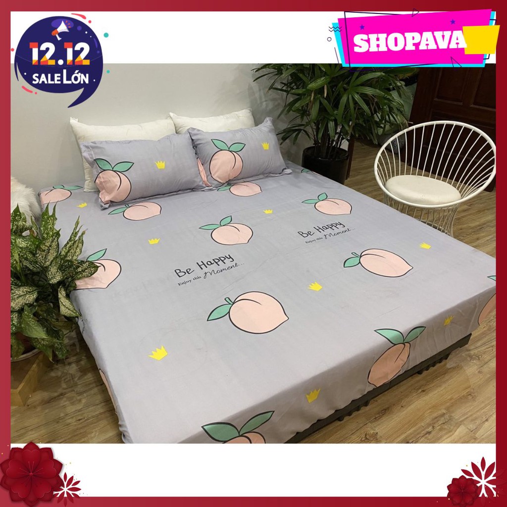 [shopava]Ga giường,Drap ga trải giường,ga bo chun bọc đệm,mẫu đào tím