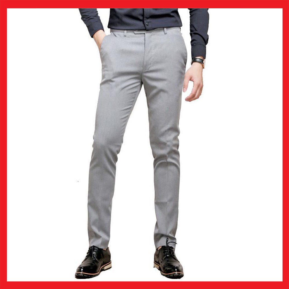 (quầnâu dáng đứng) Quần âu phổ thông trơn màu Ghi | BigBuy360 - bigbuy360.vn