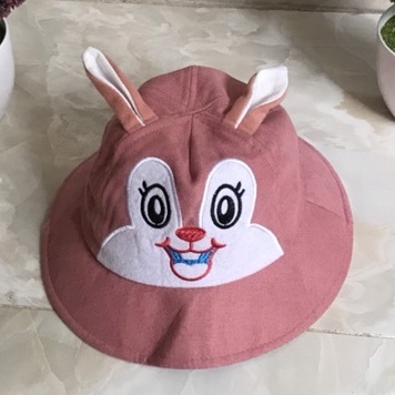 Nón Bucket Hoạ Tiết Thỏ  𝐅𝐑𝐄𝐄𝐒𝐇𝐈𝐏Thiết Kế Theo Phong Cách Hàn Quốc Đáng Yêu Cho Bé