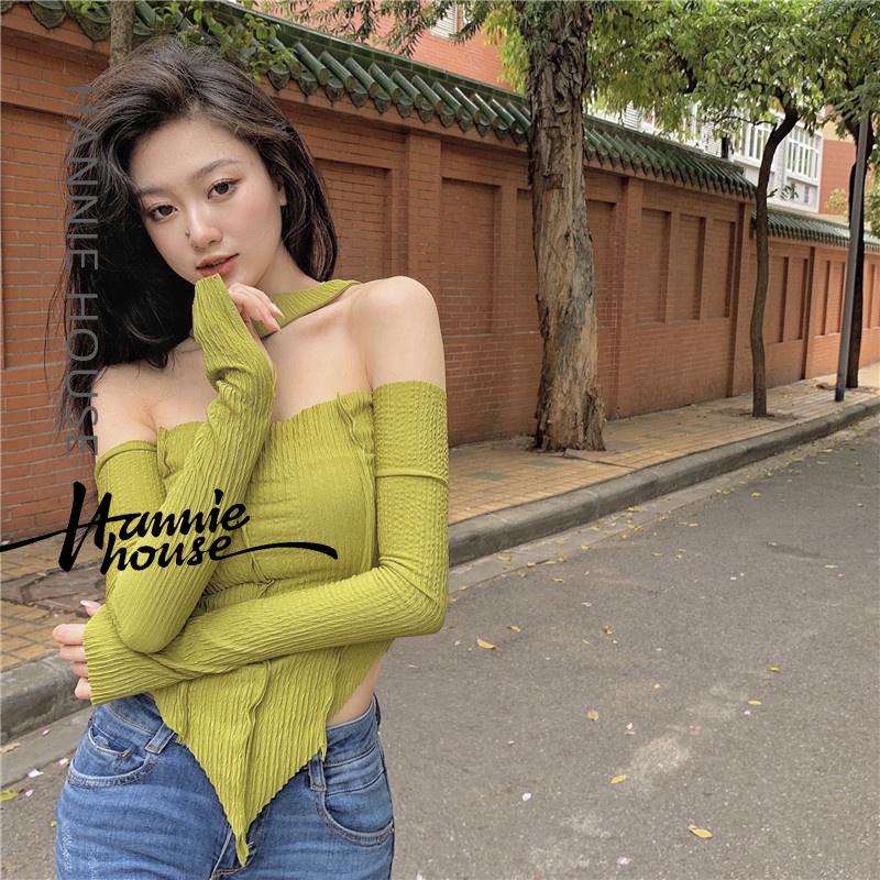 Áo Kiểu Cổ Thuyền Hở Rốn Thời Trang Trẻ Trung Cho Nữ