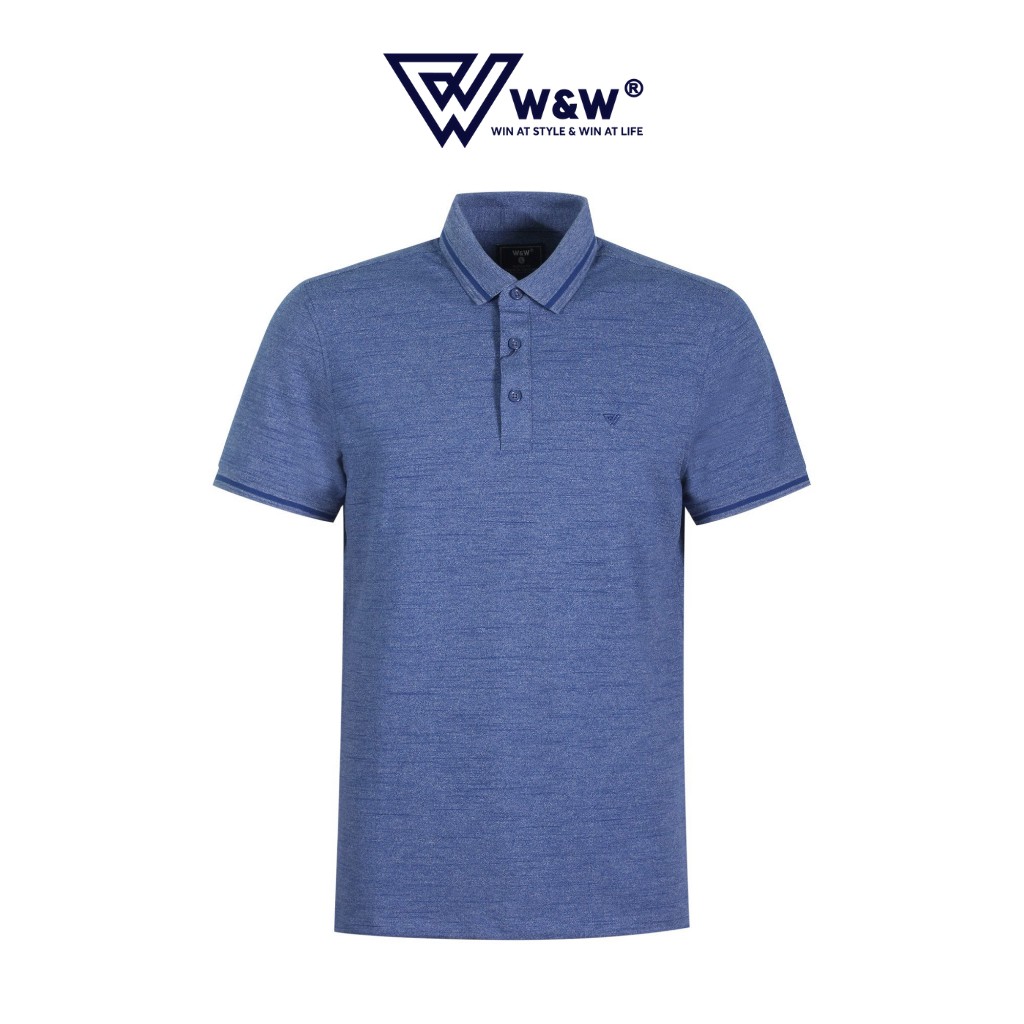 Áo Thun Nam Polo W&amp;W Dáng Regular Fit- Cổ Đức Bẻ Phối Viền Độc Đáo, Chất Liệu Cotton Thoáng Mát, Bền Màu WPO54R