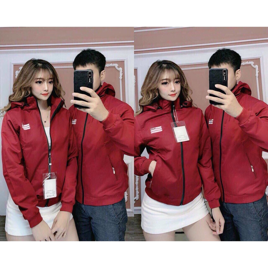 Áo khoác dù 2 lớp form rộng unisex nam nữ mặc áo đôi hình thêu cờ