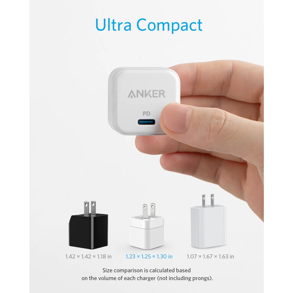 Củ sạc nhanh Anker A2149 PD 20w dùng cho iP/Tab - Bảo Hành Chính Hãng