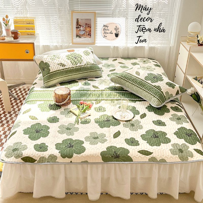Chiếu điều hòa cao su non Nhập khẩu hàng cao cấp vải lụa Tencel mát cao su non Latex mềm mịn đủ kích thước m6, m8, 2m2